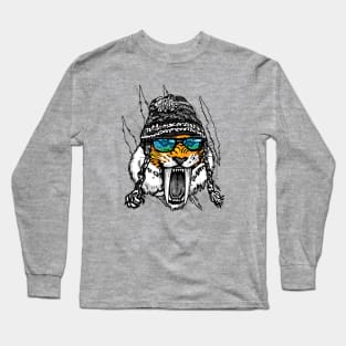 Saber-Toothed Tiger Winer Beanie Long Sleeve T-Shirt